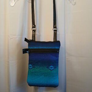 New Southwestern Cross chest Shoulder Bag Purse Ombre Faux Leather travel pouch